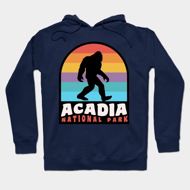 Acadia National Park Bigfoot Sasquatch Bar Harbor Hoodie by PodDesignShop